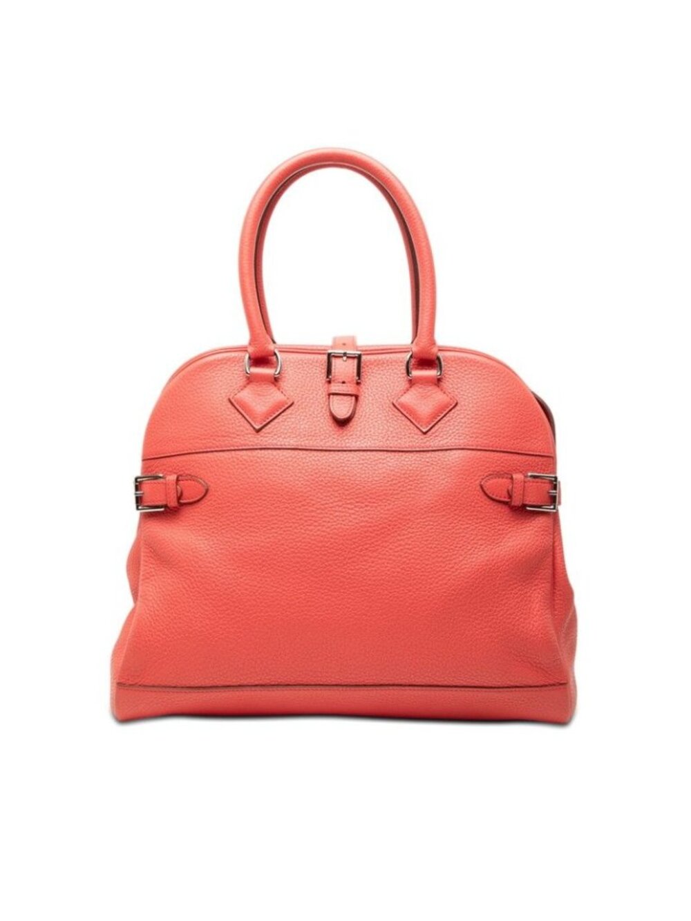 Hermes Atlas 35 Handbag Red Silver Taurillon C Ence